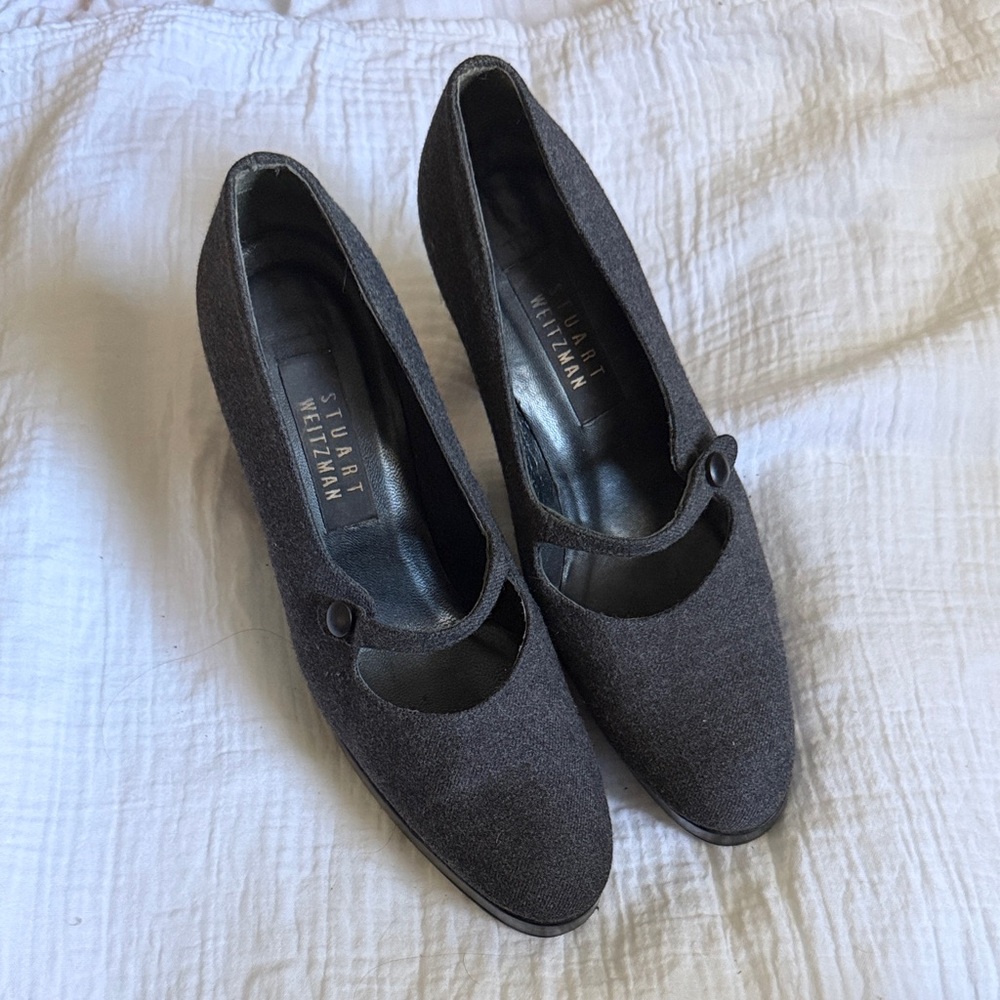 Stuart Weitzman Charcoal Mary Jane Heels